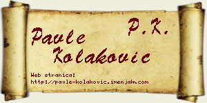 Pavle Kolaković vizit kartica